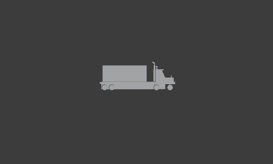 3d model truck on road Low-poly 3D model_9