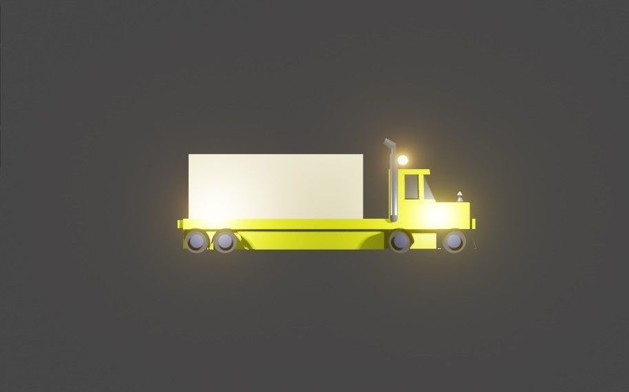 3d model truck on road Low-poly 3D model_5