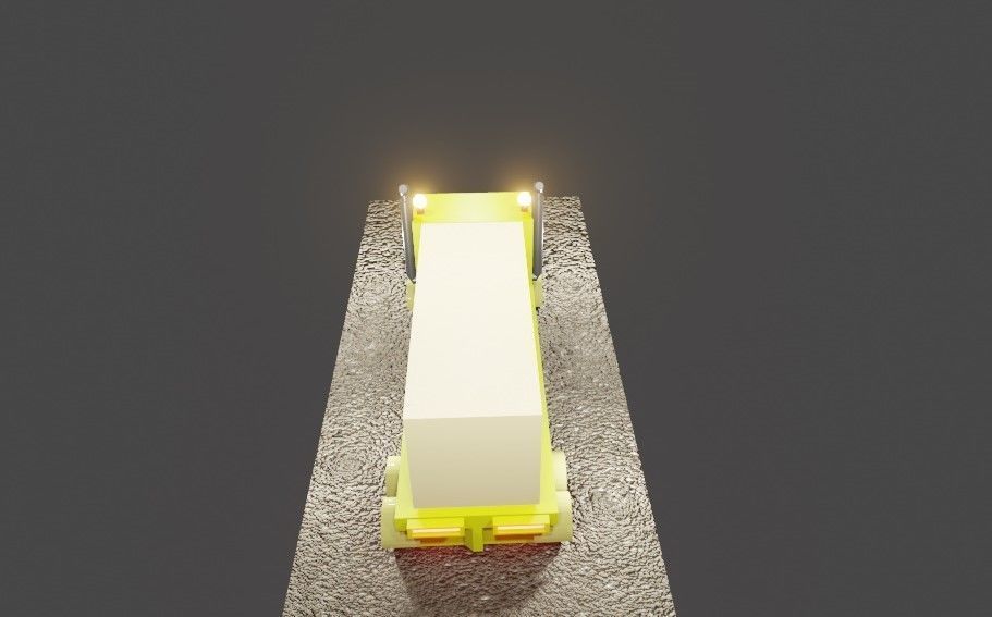 3d model truck on road Low-poly 3D model_4