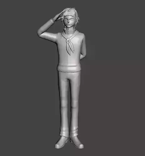 Koby 3D Model man up and saluting