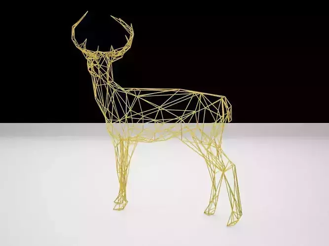 Reindeer gold deer wire sculpture