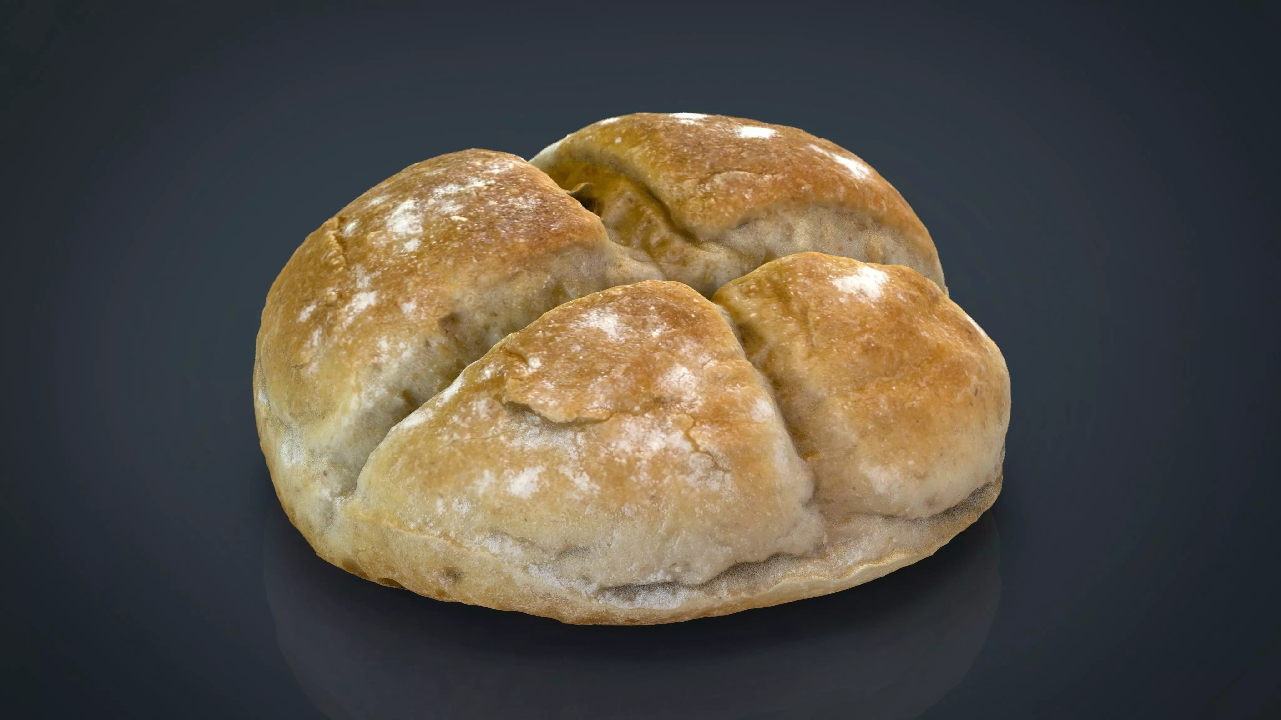 Round Loaf Low-poly 3D model_0