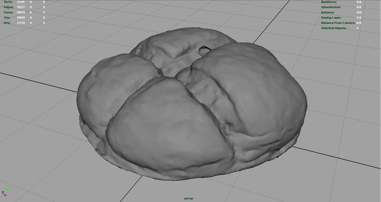 Round Loaf Low-poly 3D model_4