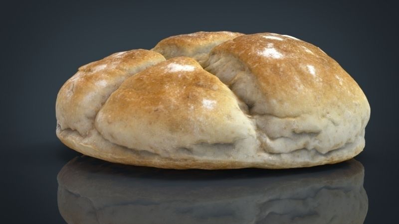 Round Loaf Low-poly 3D model_2