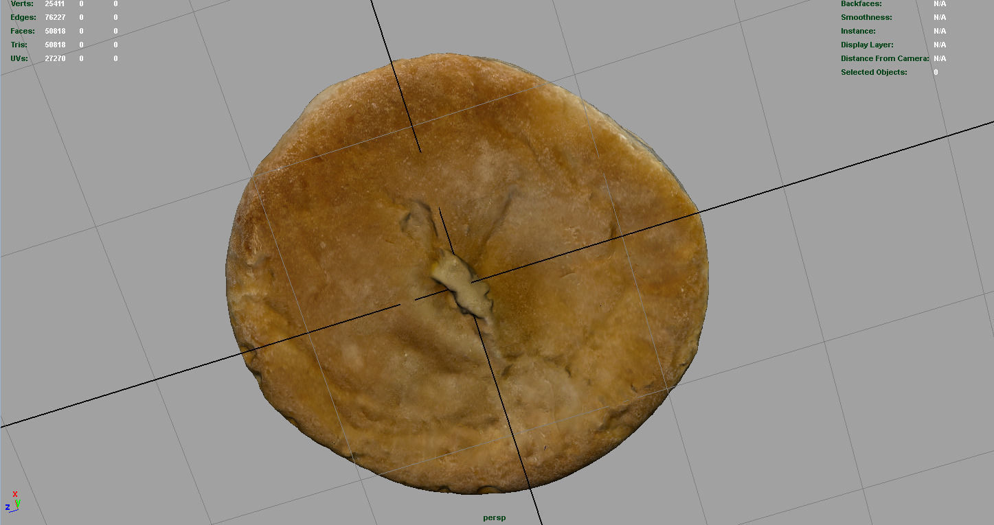 Round Loaf Low-poly 3D model_7