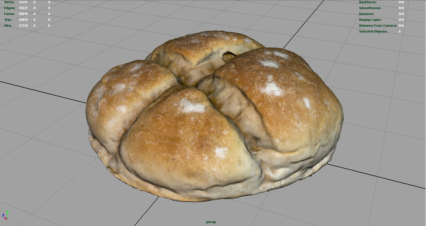 Round Loaf Low-poly 3D model_3