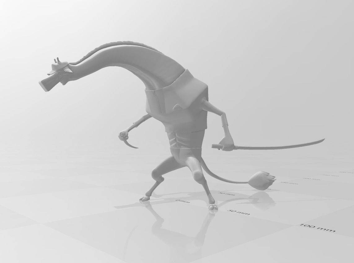 Kaku Giraffe transformation 3D Model 3D print model_1
