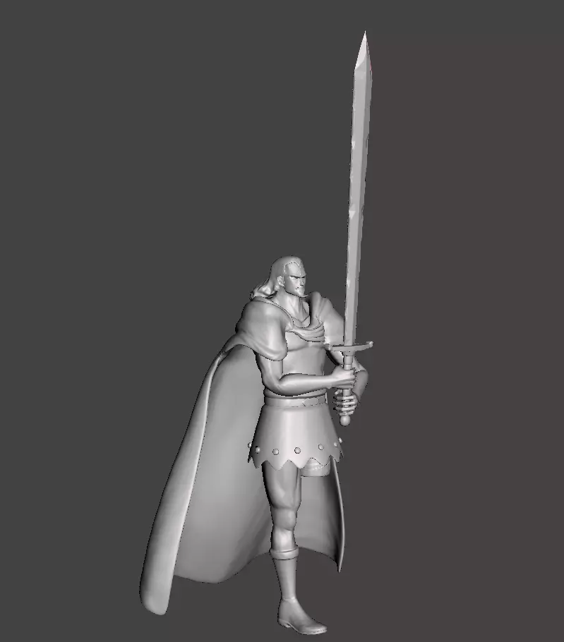 Kyros 3D Model knight holding sword 3D print model_0