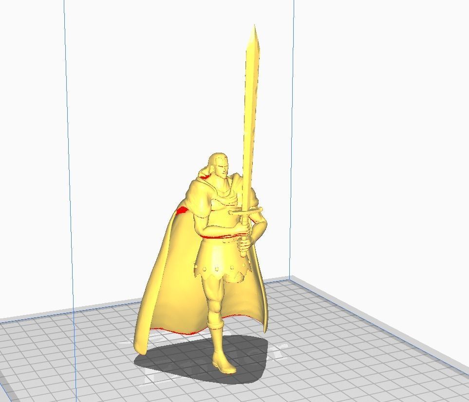 Kyros 3D Model knight holding sword 3D print model_2