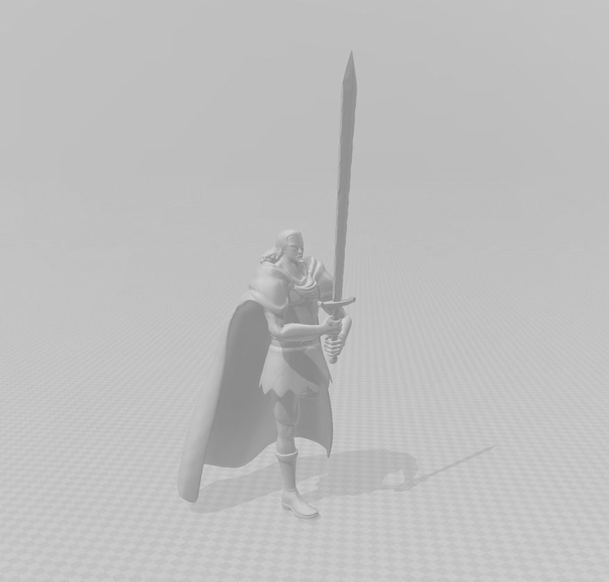 Kyros 3D Model knight holding sword 3D print model_1