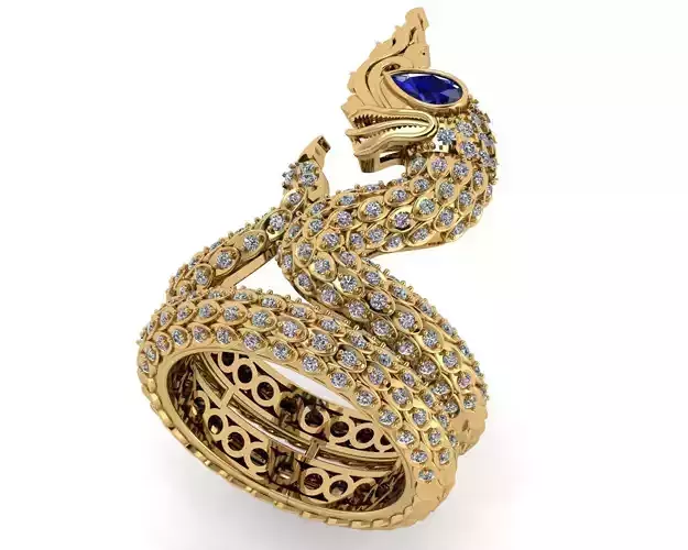 rings gold snake ring with sapphires and diamonds