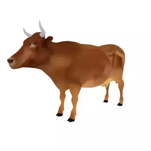 Cow Rigged 3d Model Low-poly 3D model