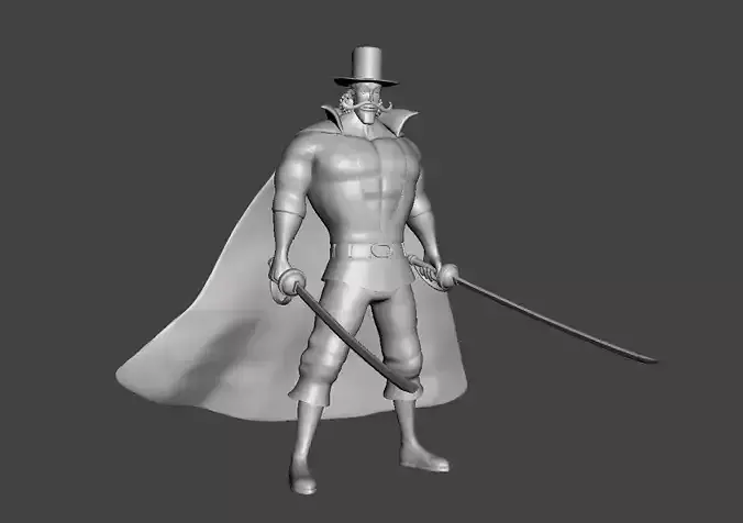 Vista 3D Model man in cape and hat 3D print model