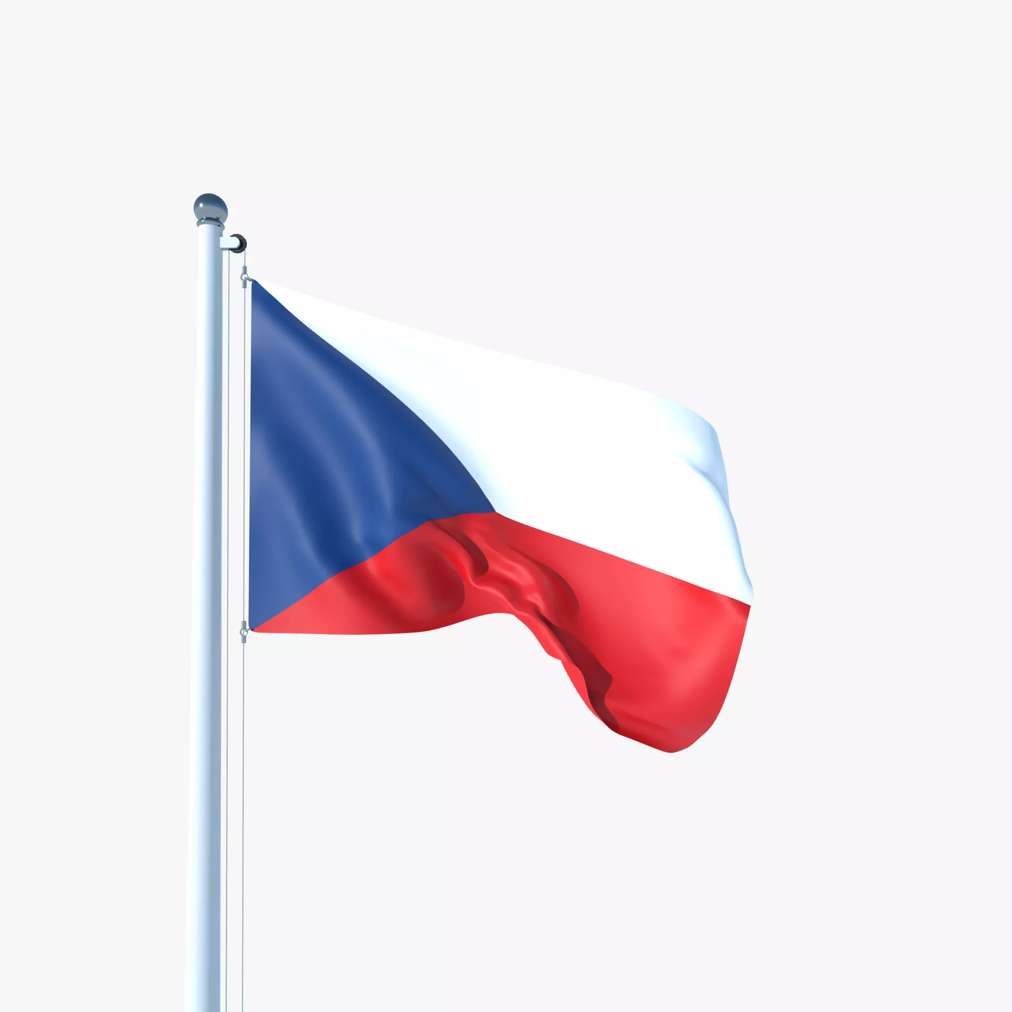 Animated Flag of Czech Republic Low-poly 3D model_0