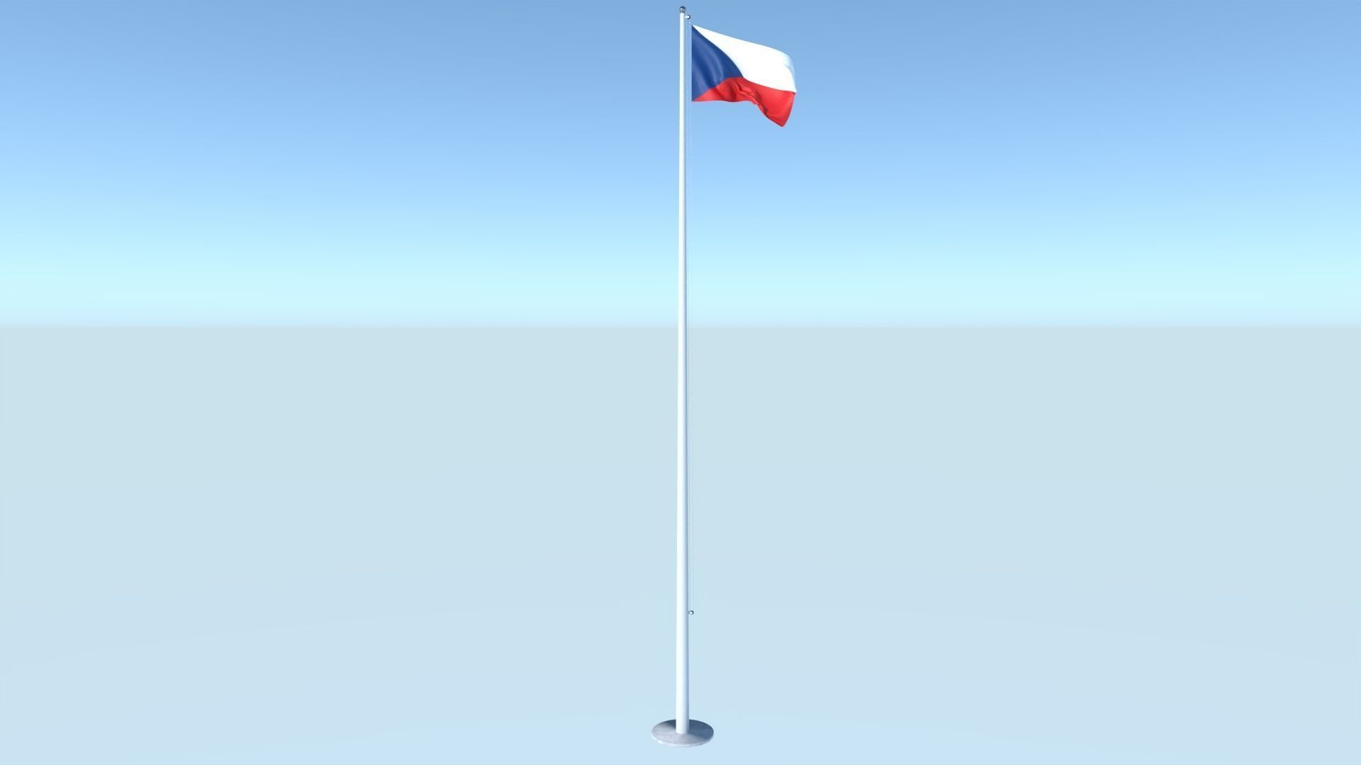 Animated Flag of Czech Republic Low-poly 3D model_5