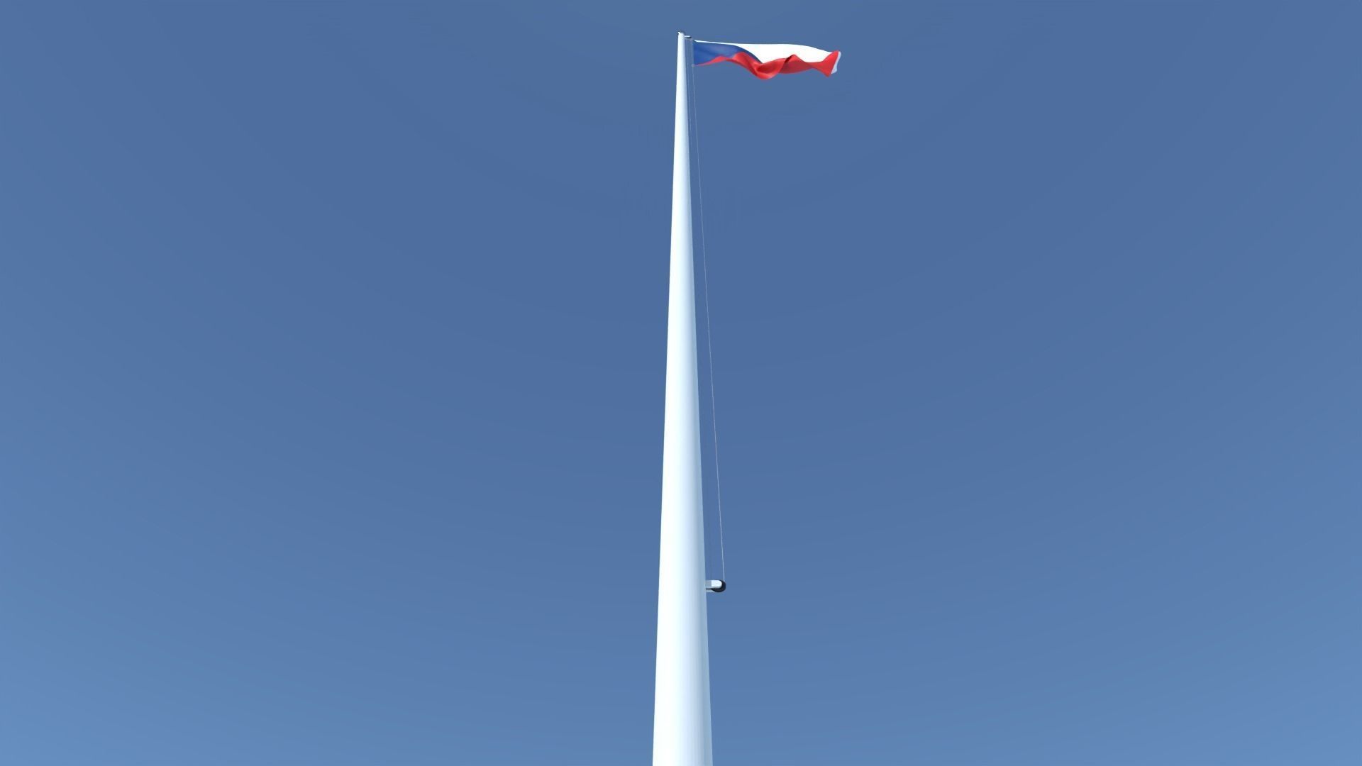 Animated Flag of Czech Republic Low-poly 3D model_4