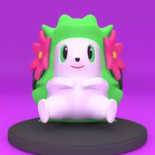 Shaymin toy with flowers