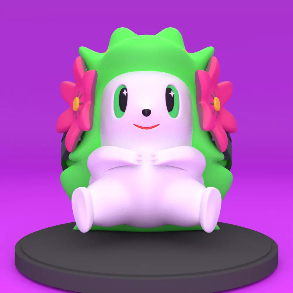 Shaymin toy with flowers Free 3D print model_0