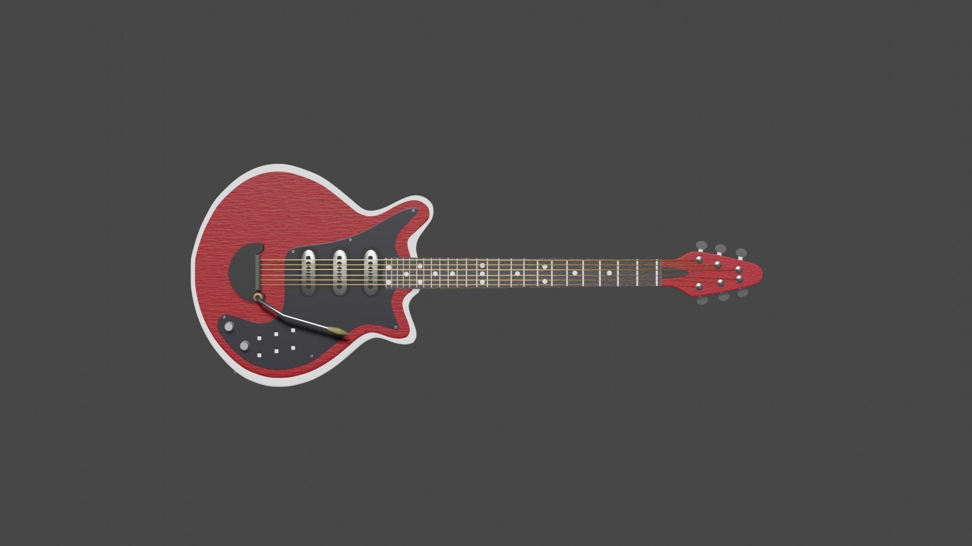 Electric Guitar Red Special 3D model_3