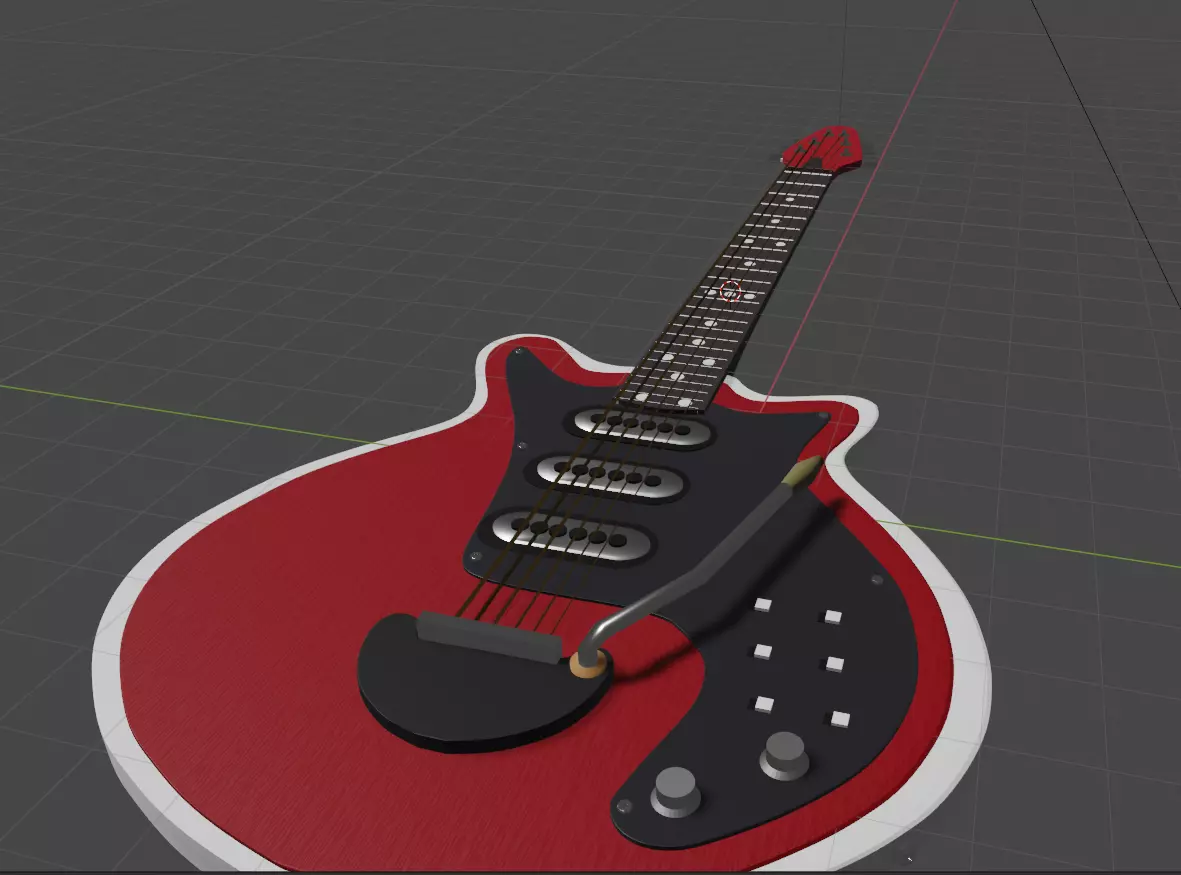 Electric Guitar Red Special 3D model_0