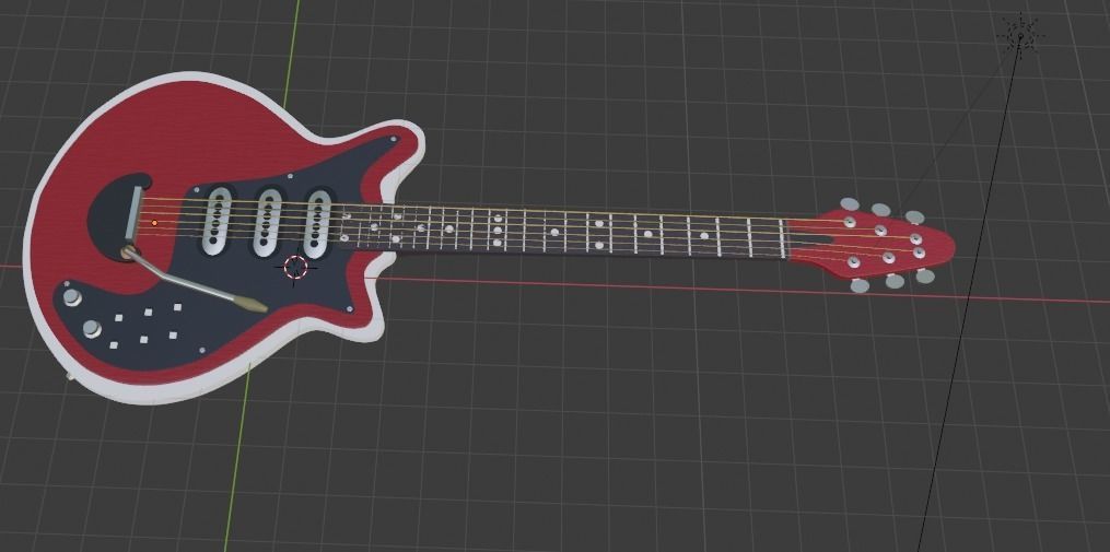 Electric Guitar Red Special 3D model_2