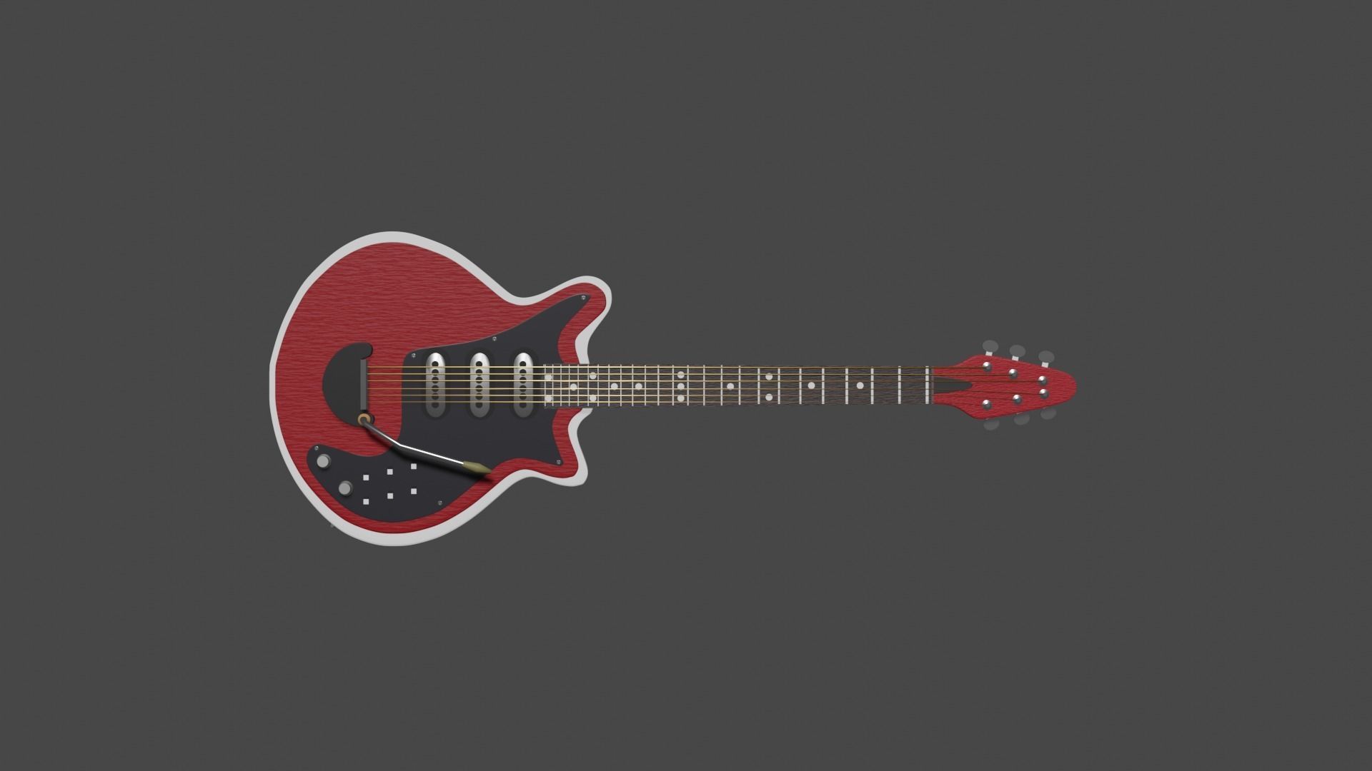 Electric Guitar Red Special 3D model_4