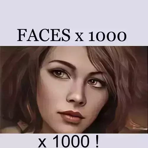 3D faces with 2D  portraits x1000  Free 3D model
