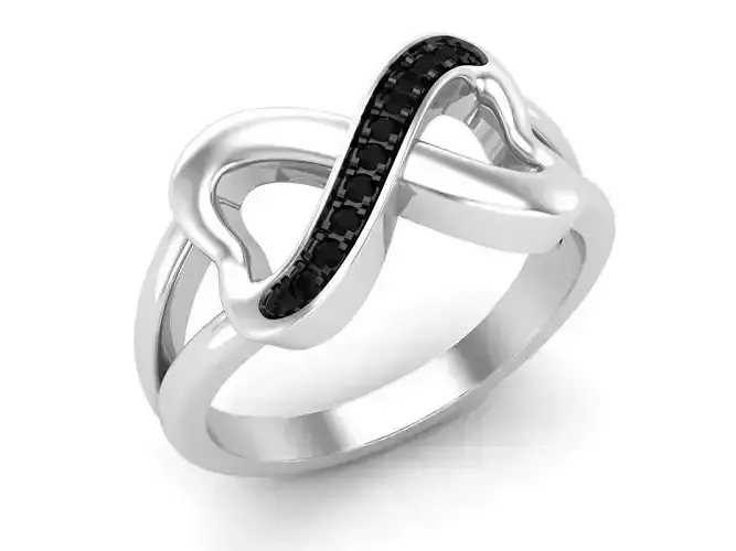 Infinity Crossover Swirl Wedding Anniversary Ring 3D print model