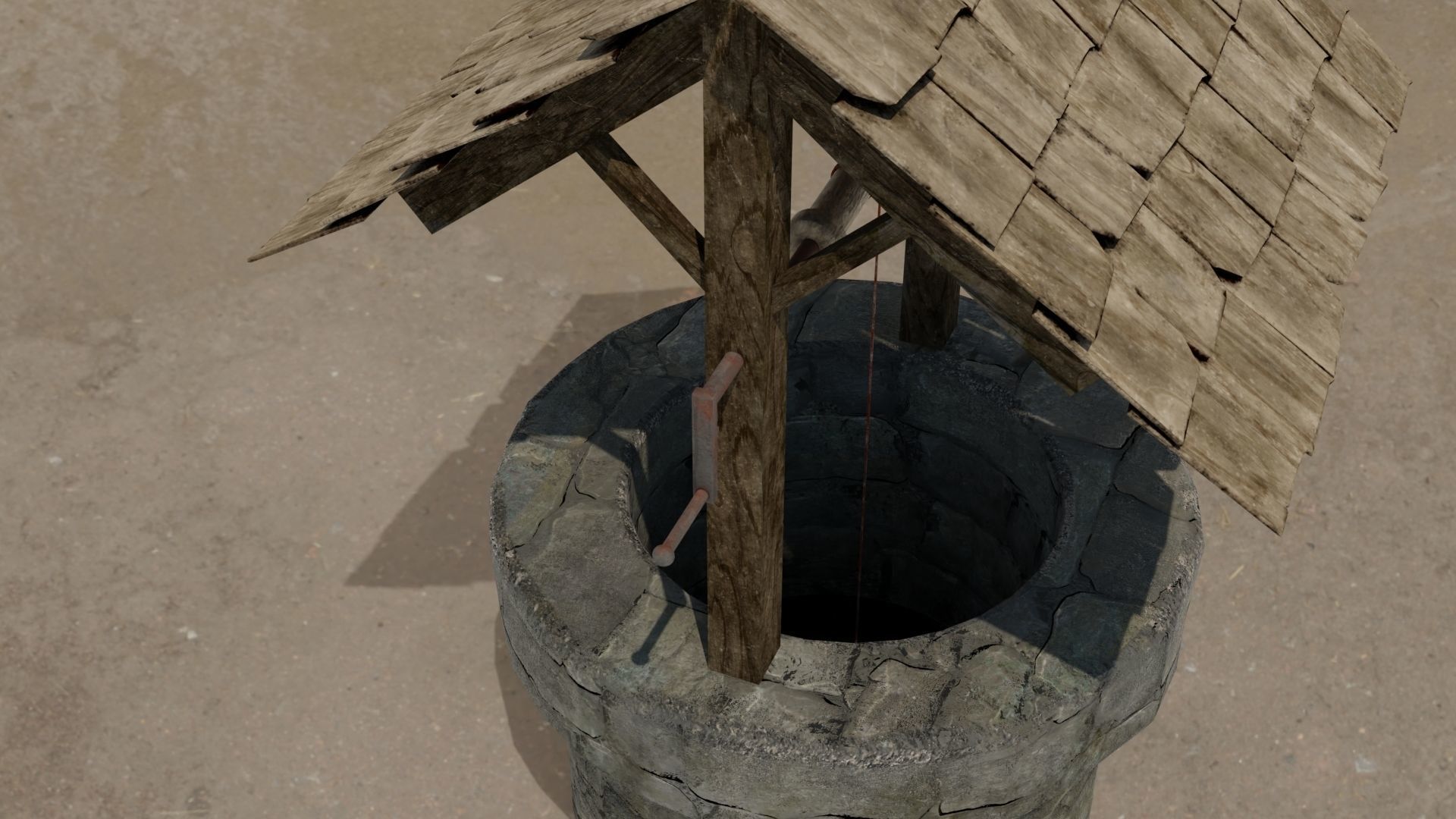 Wishing Well 3D model Low-poly 3D model_8