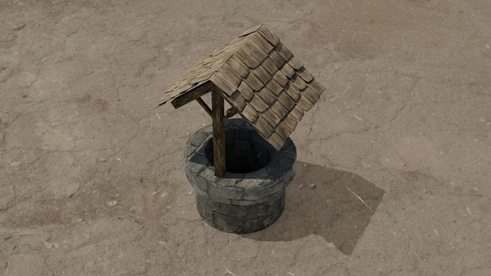 Wishing Well 3D model Low-poly 3D model_4