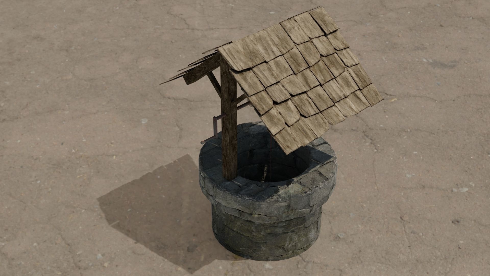 Wishing Well 3D model Low-poly 3D model_2