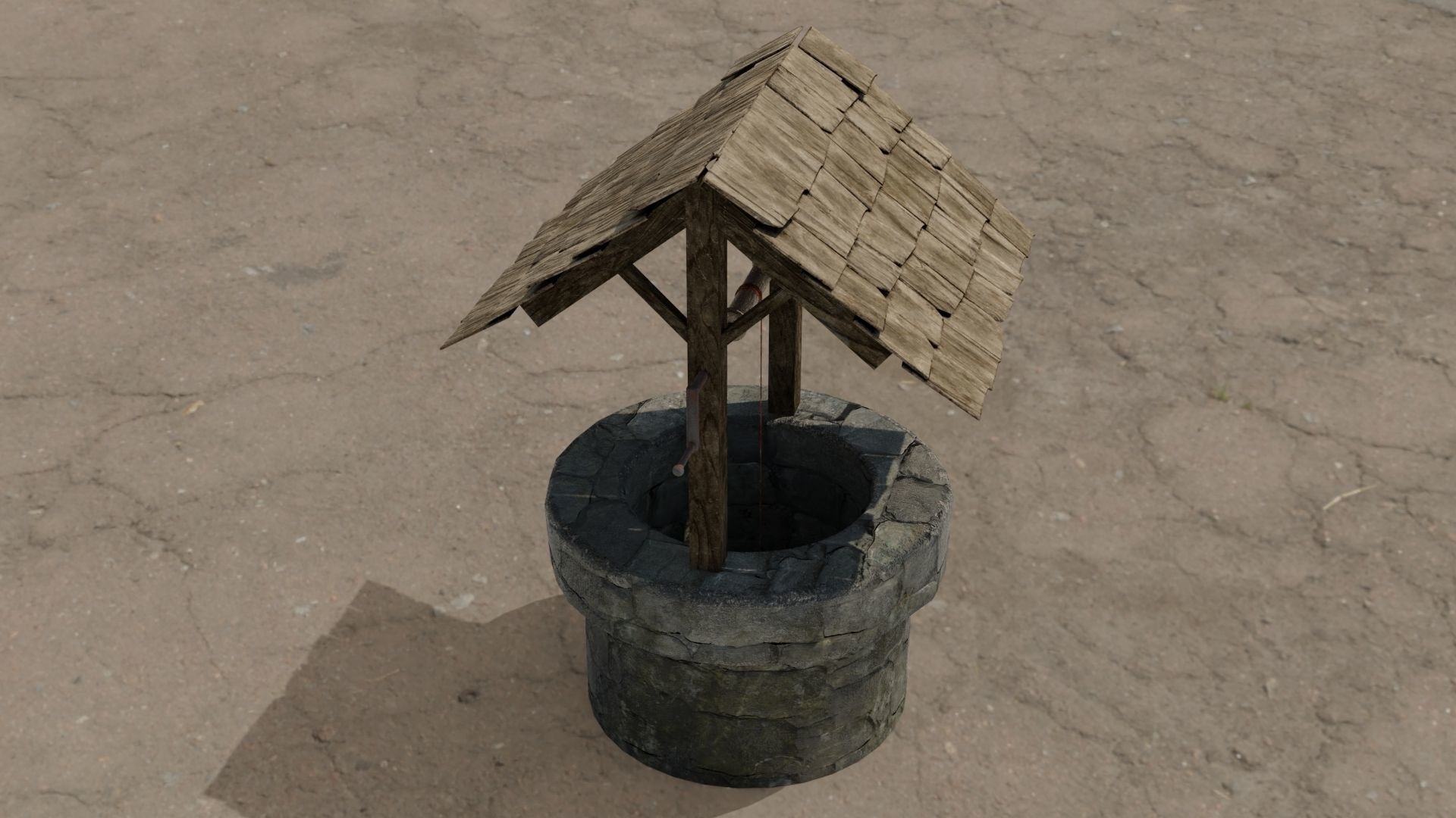 Wishing Well 3D model Low-poly 3D model_17
