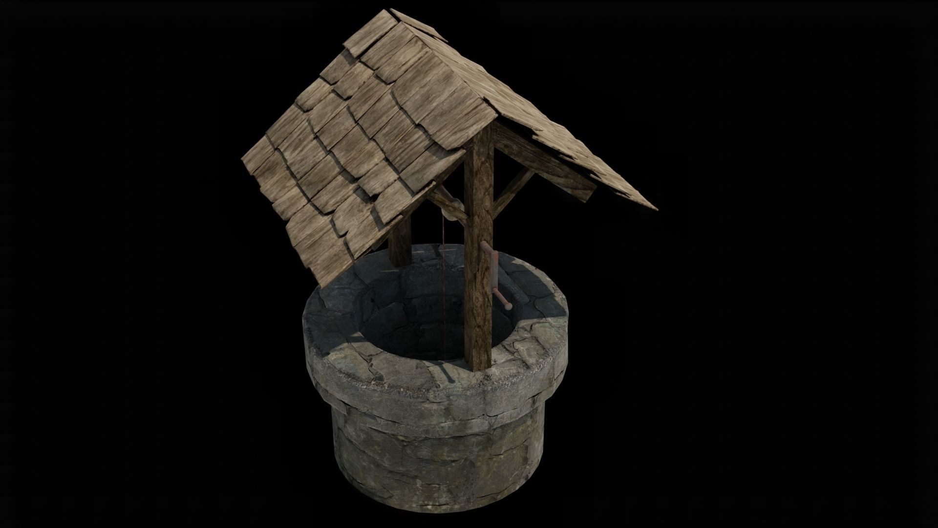 Wishing Well 3D model Low-poly 3D model_9
