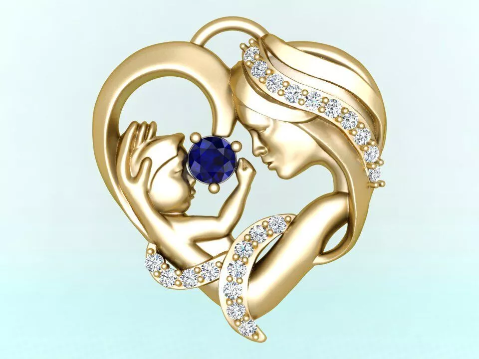 Mother holding child - Mother pendant - N550 3D print model