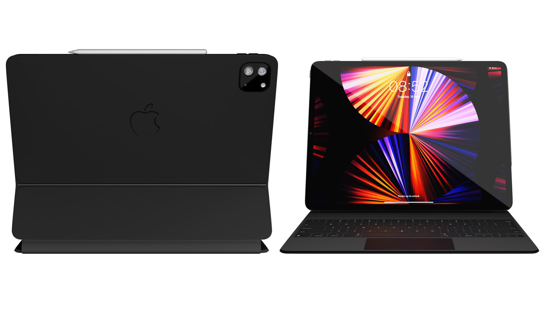 iPad Pro 12 inch-Magic keybord Apple Pencil 3D model_9