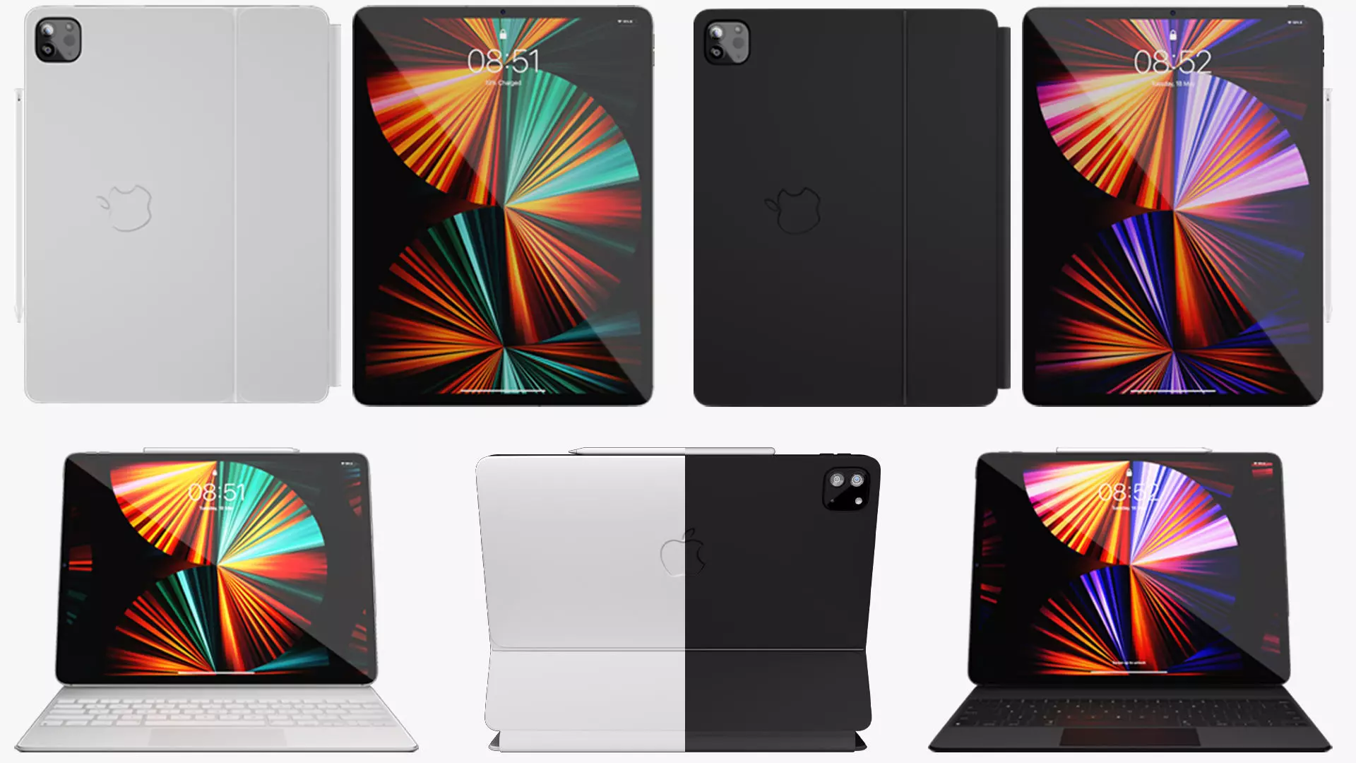 iPad Pro 12 inch-Magic keybord Apple Pencil 3D model_0