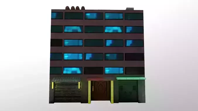 Cyberpunk Building 10 Low-poly 3D model
