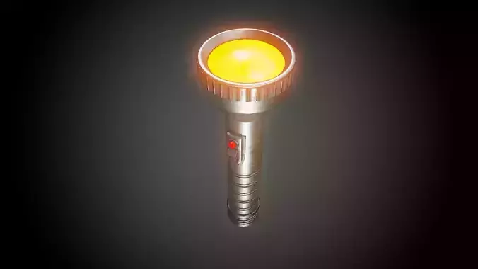 Retro Torch - Tutorial Included  Low-poly 3D model
