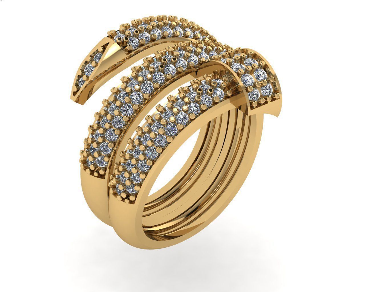 rings diamond ring gold 3D print model_10