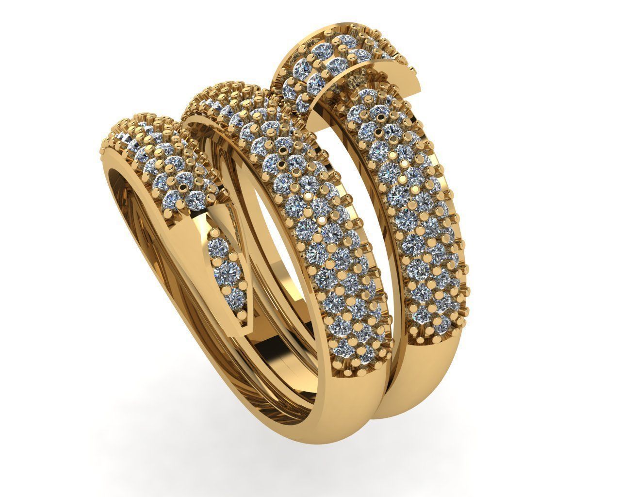 rings diamond ring gold 3D print model_9