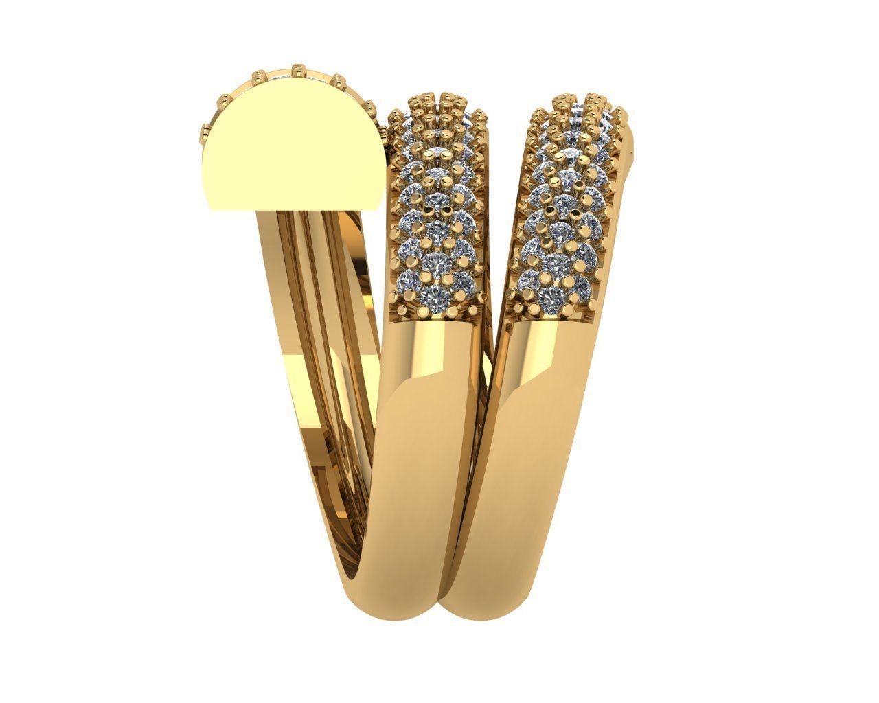 rings diamond ring gold 3D print model_6