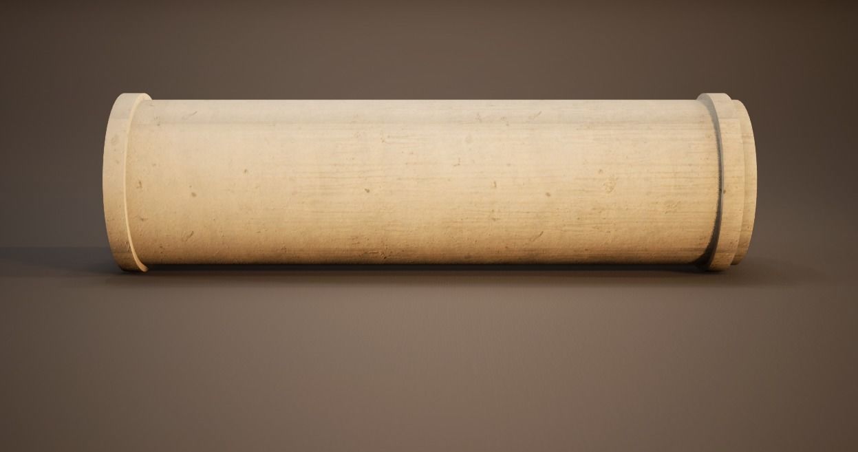 Modular Concrete Pipe Free low-poly 3D model_8