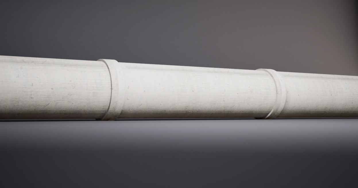 Modular Concrete Pipe Free low-poly 3D model_22