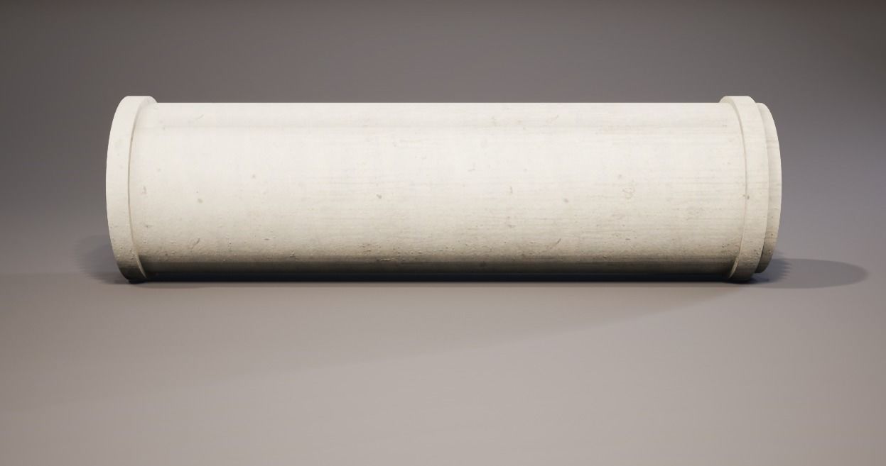 Modular Concrete Pipe Free low-poly 3D model_9