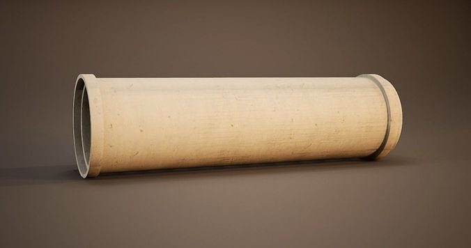 Modular Concrete Pipe Free low-poly 3D model