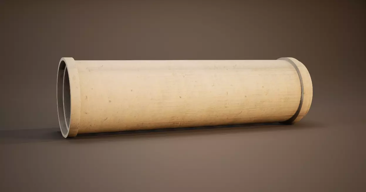 Modular Concrete Pipe Free low-poly 3D model_0