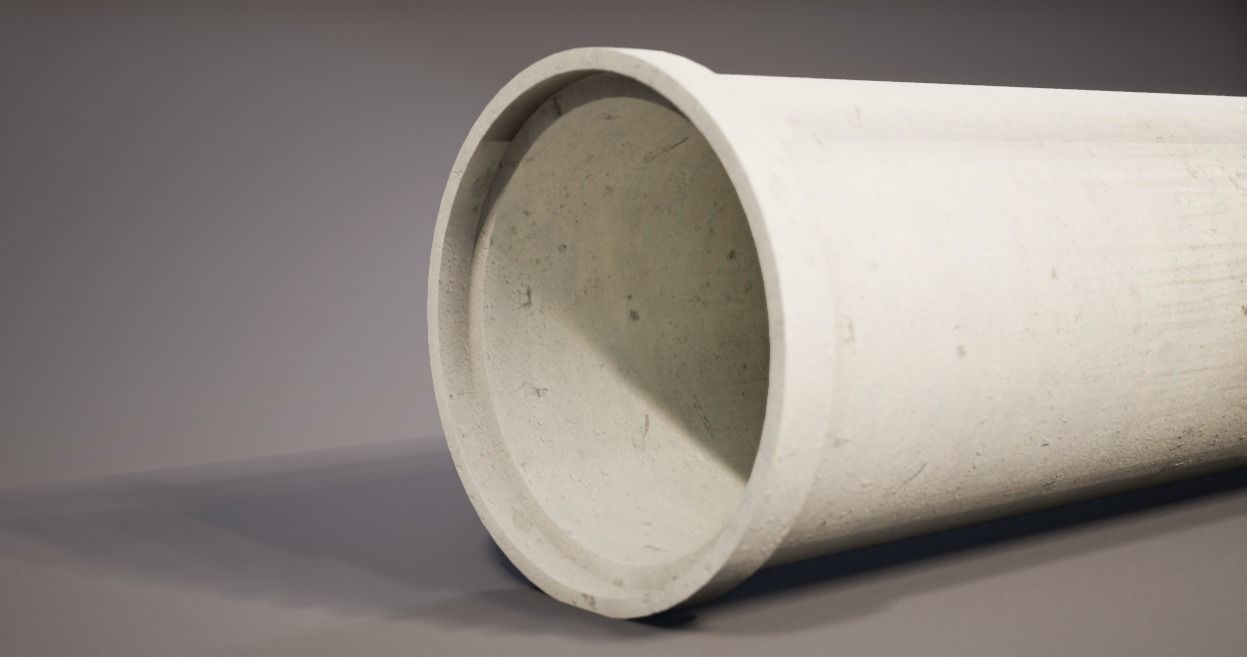 Modular Concrete Pipe Free low-poly 3D model_10