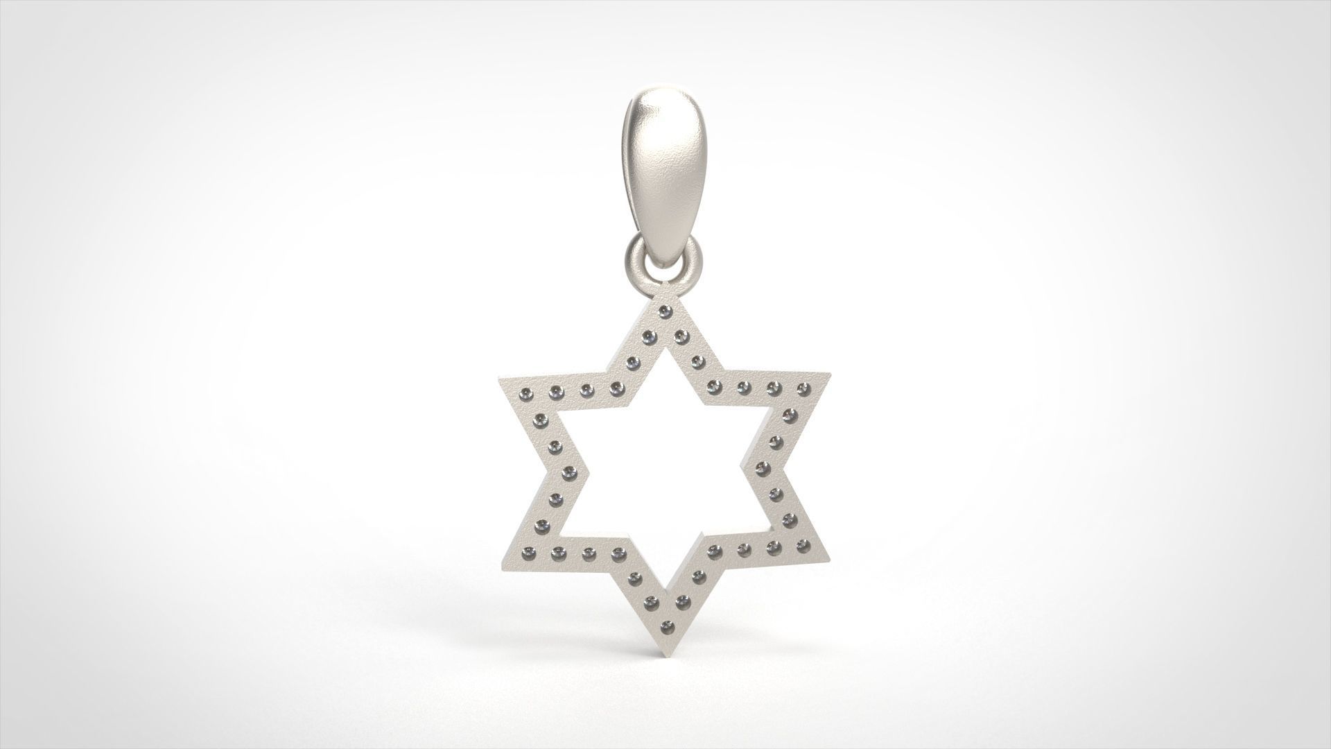 Model 405 Davud Star Diamond Pendant 3D print model_3