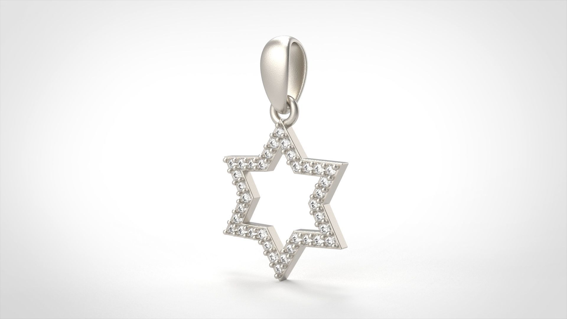 Model 405 Davud Star Diamond Pendant 3D print model_2