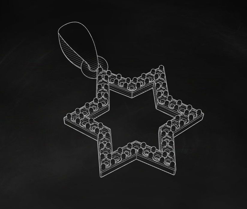 Model 405 Davud Star Diamond Pendant 3D print model_9